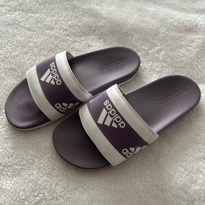 Lavender Adidas Slides